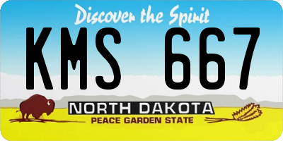 ND license plate KMS667