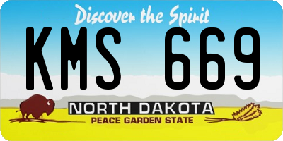ND license plate KMS669