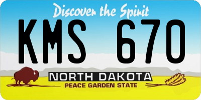 ND license plate KMS670