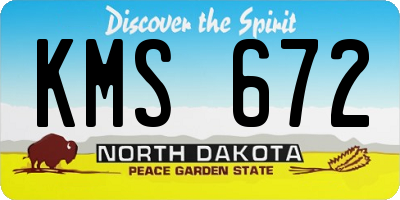 ND license plate KMS672