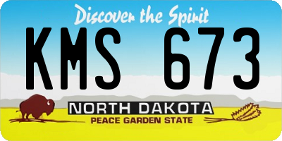 ND license plate KMS673