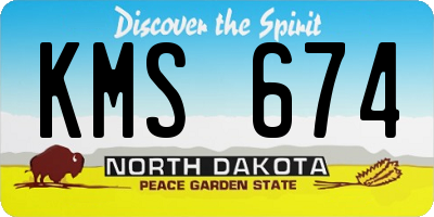 ND license plate KMS674