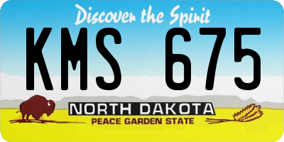 ND license plate KMS675