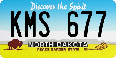 ND license plate KMS677