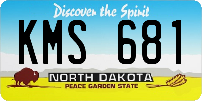 ND license plate KMS681