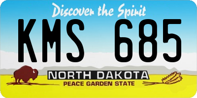 ND license plate KMS685