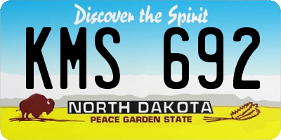 ND license plate KMS692