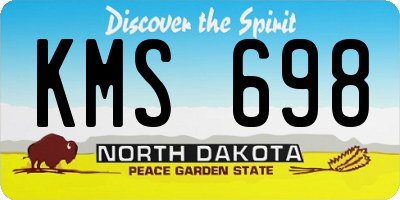 ND license plate KMS698