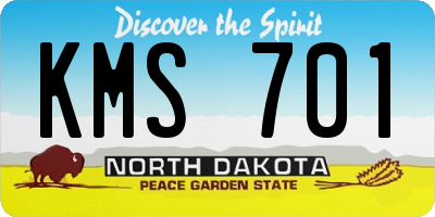 ND license plate KMS701