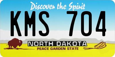 ND license plate KMS704