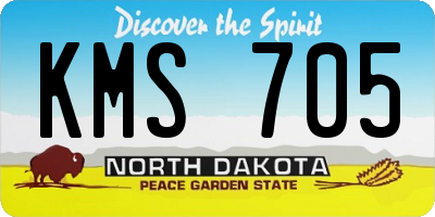 ND license plate KMS705