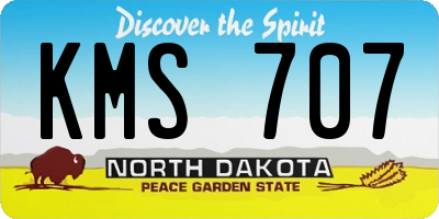 ND license plate KMS707