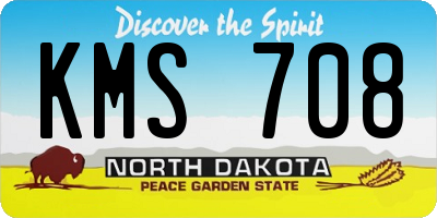 ND license plate KMS708
