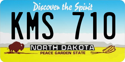 ND license plate KMS710