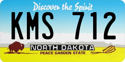 ND license plate KMS712