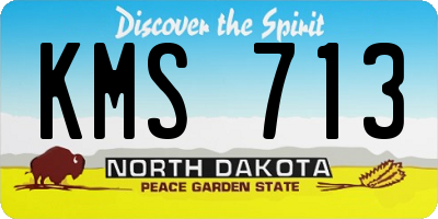 ND license plate KMS713