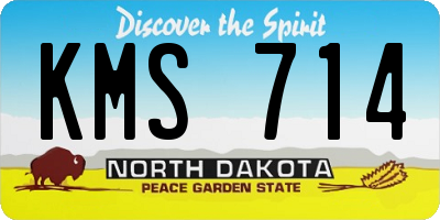 ND license plate KMS714