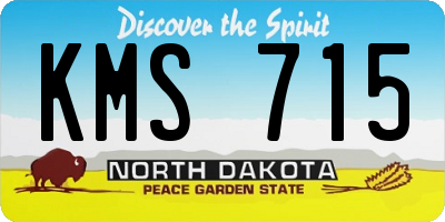 ND license plate KMS715