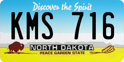 ND license plate KMS716