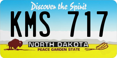 ND license plate KMS717