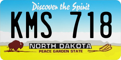 ND license plate KMS718