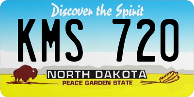 ND license plate KMS720