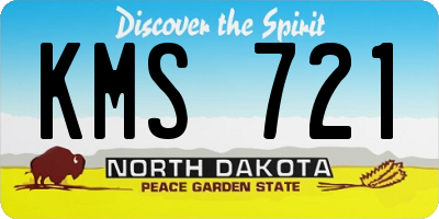 ND license plate KMS721