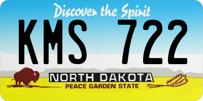 ND license plate KMS722