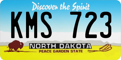 ND license plate KMS723