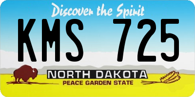 ND license plate KMS725