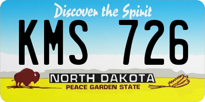 ND license plate KMS726