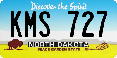 ND license plate KMS727