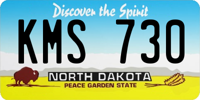 ND license plate KMS730