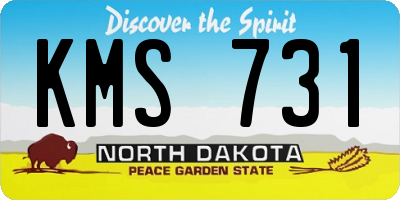 ND license plate KMS731