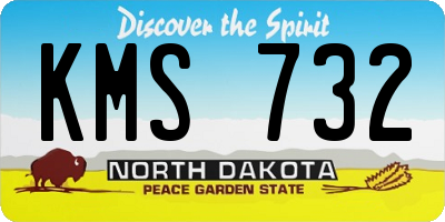 ND license plate KMS732