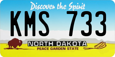 ND license plate KMS733