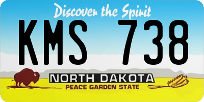ND license plate KMS738