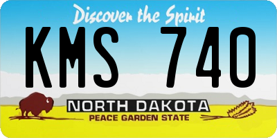 ND license plate KMS740