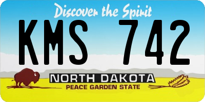 ND license plate KMS742