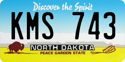 ND license plate KMS743