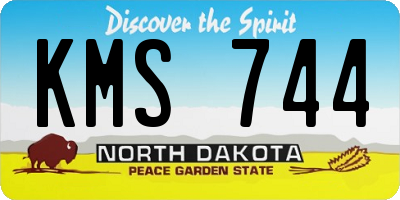 ND license plate KMS744