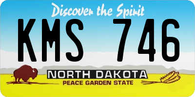 ND license plate KMS746