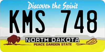 ND license plate KMS748
