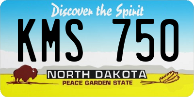 ND license plate KMS750