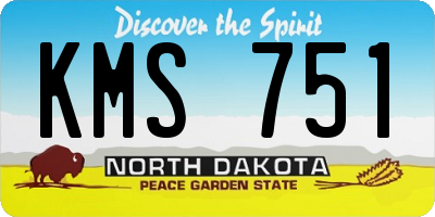 ND license plate KMS751