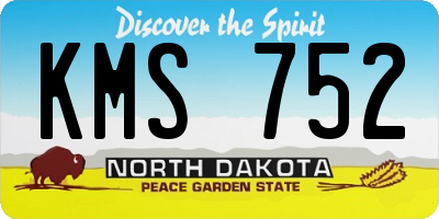 ND license plate KMS752