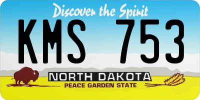 ND license plate KMS753