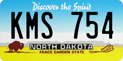 ND license plate KMS754
