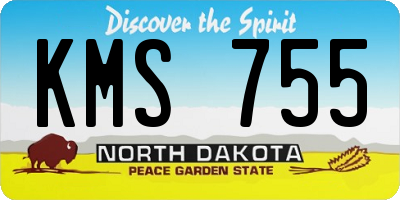 ND license plate KMS755