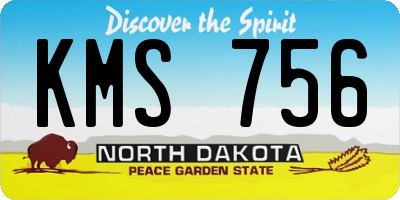 ND license plate KMS756